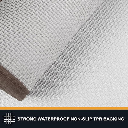 PURRUGS Dirt Trapper Door Mat 34" x 59.5", Non-Slip/Skid Machine Washable Entryway Area Rug, Dog Door Mat, Super Absorbent Welcome Mat for Muddy Wet Shoes and Paws, Grayish Brown