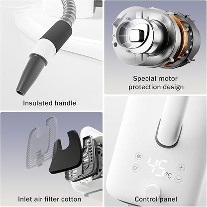 PET Marvel Dog Dryer, High Velocity Pet Blow Dryer for Grooming, Adjustable Temperature and Speed with 3 Nozzles, Professional Force Pet Hairdryer Home Travel