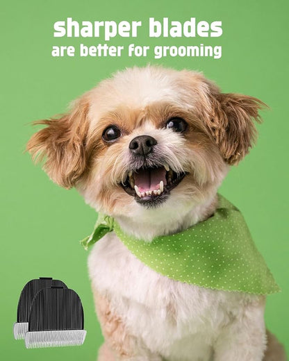 uijino Dog Clipper Blades Compatible with Highdas Clipper Blades for Highdas Dog Trimmer for Grooming, 2 Pack Dog Clipper Replacement Blades, 2 Cleaning Brush