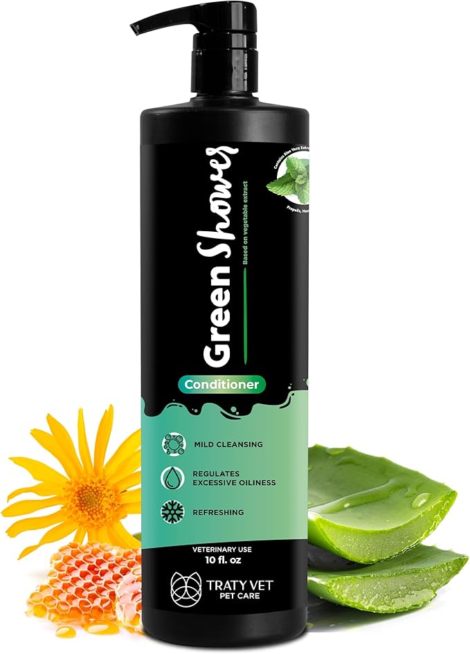 Green Shower Balm Conditioner - Liquid - Non-Oily - Nourishing - Based On Vegetable Extracts - Cruelty-Free (PETA Approved) - Fragrance-Free - Easy Rinse - 300ML - 10Fl.oz