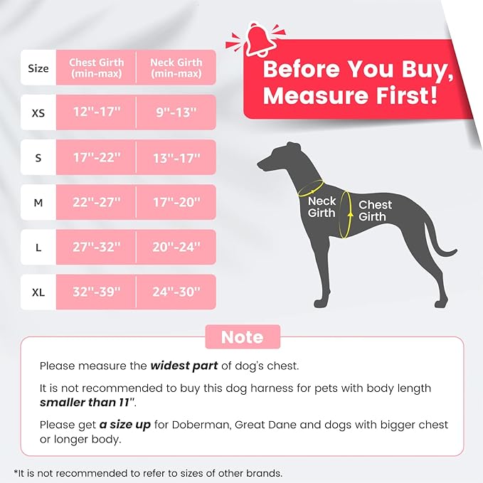 Pawaii Dog Harness for Large Dogs No Pull, No Pull Dog Harness with Pet ID Tag, No Choke Front Clip Harness Dog, Adjustable Soft Padded Pet Vest with Easy Control Handle Mimi Pink