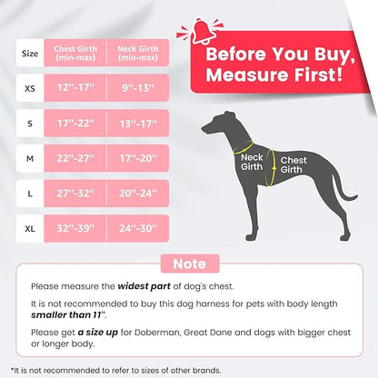 Pawaii Dog Harness for Large Dogs No Pull, No Pull Dog Harness with Pet ID Tag, No Choke Front Clip Harness Dog, Adjustable Soft Padded Pet Vest with Easy Control Handle Mimi Pink