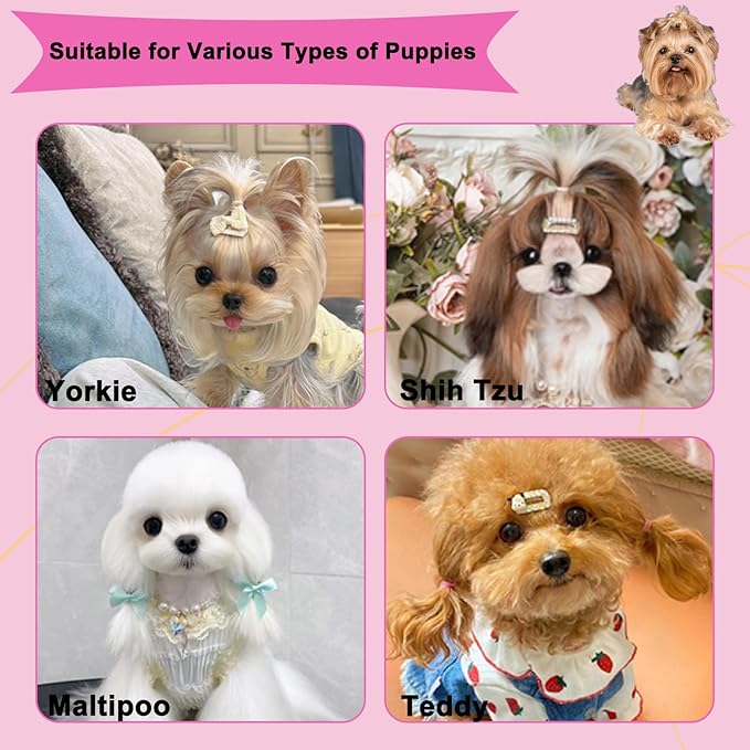 Folding Small Dog Grooming Brush - Perfect for Shih Tzus, Yorkies, and Maltipoos - Ideal Puppy Hair Brushes for Maltese and Small Breeds (Rose Red)