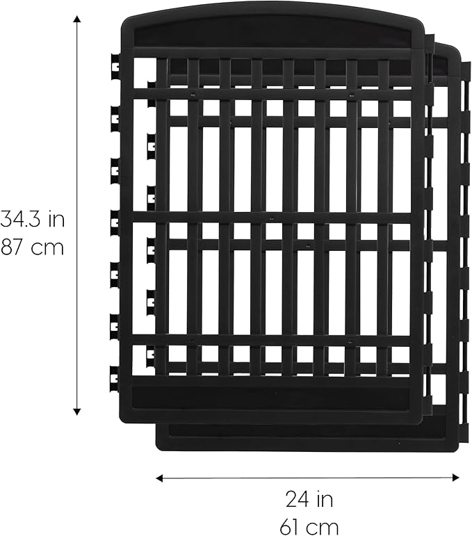 IRIS USA 34" 2-Panel Add-On Panels, Pet Dog Puppy Playpen, Foldable, Customizable, Black