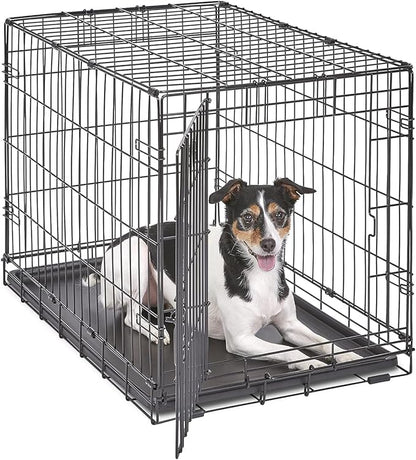 MidWest Homes for Pets Newly Enhanced Single & Double Door iCrate Dog Crate, Includes Leak-Proof Pan, Floor Protecting Feet, Divider Panel & New Patented Features