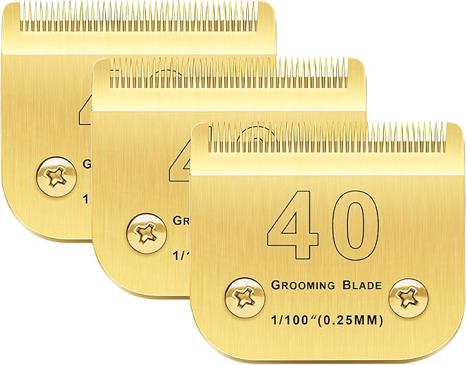 3PCS 30 Blades Compatible with Andis/Oster A5/Wahl KM-10 Series Dog Clippers, Detachable Replacement Grooming Blades (Gold 30#)