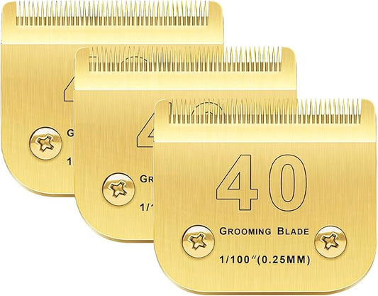 3PCS 30 Blades Compatible with Andis/Oster A5/Wahl KM-10 Series Dog Clippers, Detachable Replacement Grooming Blades (Gold 30#)