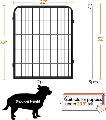 Yaheetech Dog Playpen Outdoor, 32 inch 4 Panels Dog Pen Indoor Heavy Duty Puppy Exercise Pen Metal Pet Fence for RV Camping/Yard/Garden