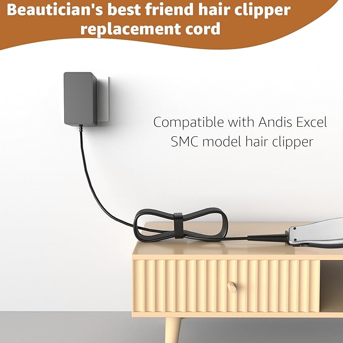 Replacement Cords for Dog Grooming Clippers,Compatible with Andis Excel SMC Model Clippers-12Ft Long Cord, Black