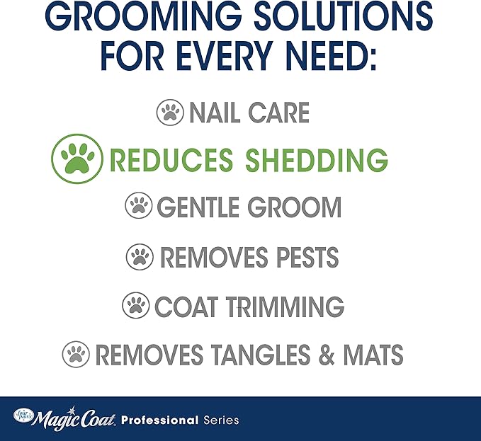 Four Paws Magic Coat Professional Series Grooming Brush for Dogs & Cats, Reduces Shedding, Stimulates Coat's Natural Oils, Ergonomic Design, Ideal for Medium, Long, Curly, and Wiry Coats