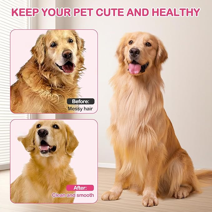 2025-NEW Cat Steam Brush for Shedding, 4 in 1 Brushs with Foldable Handle, Steam Brushs for Cats,Water Brush for Cat, Pet Spray Hair Removal Comb,magic wand for pet hair (pink)