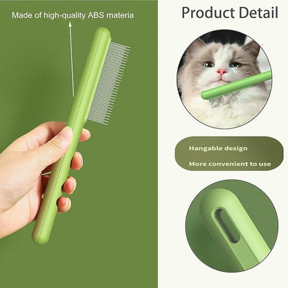 Small Dog Grooming Brush,Puppy Hair Brush for Shedding Tangles Pet Hair Removal Comb Stainless Steel Teeth Flea Comb - Perfect for Shih Tzus,Yorkies,Maltipoos,Maltese,Small Breeds (Long & short teeth)
