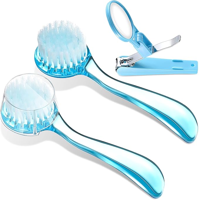 Mudder Small Animal Grooming Kit: 2 Pcs Hedgehog Supplies Hedgehog Accessories Hedgehog Bathing Brush with Nail Toenail Clipper with Magnifier for Pet Hamster Guinea Pig Rabbit Cat Kitten