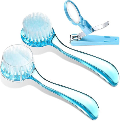 Mudder Small Animal Grooming Kit: 2 Pcs Hedgehog Supplies Hedgehog Accessories Hedgehog Bathing Brush with Nail Toenail Clipper with Magnifier for Pet Hamster Guinea Pig Rabbit Cat Kitten