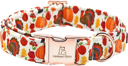 Lionheart glory Turkey Dog Collar Thanksgiving Dog Collar Girl or Boy Dogs Collar Pet Gift Holiday Dog Collar for Small Dog