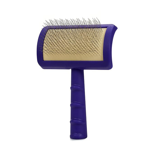 Jelly Pet Universal Slicker Brush for Dogs, Dog Grooming Brush, Remove Tangles and Dead Undercoat, Tuffer Than Tangles Maltese Shi-Tzu Poodle Bichon, Soft Pins, Purple, Small