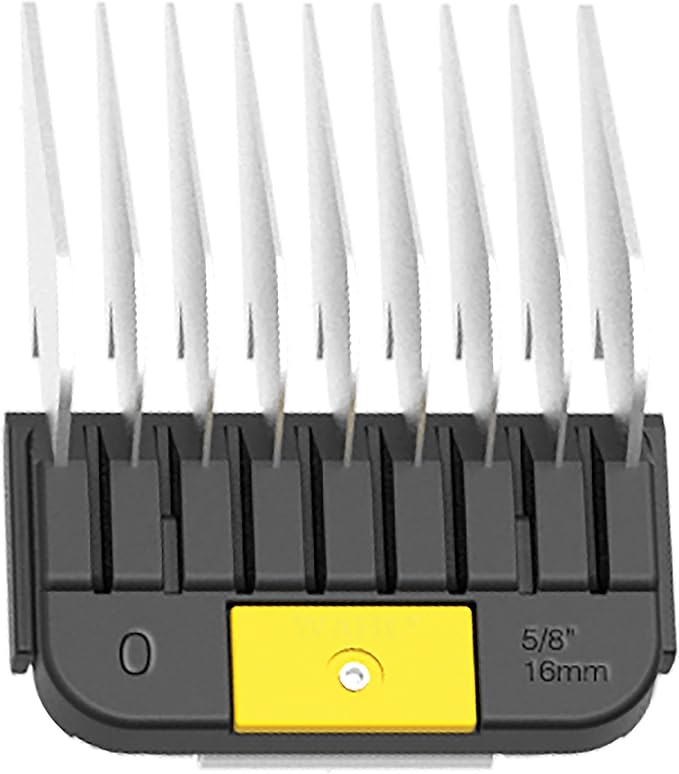 WAHL Professional Animal Stainless Steel Attachment Guide Comb Detachable Blade Pet Clippers - #0, 5/8 Inch Cut Length (3375-100), Yellow