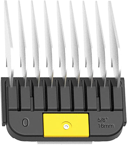 WAHL Professional Animal Stainless Steel Attachment Guide Comb Detachable Blade Pet Clippers - #0, 5/8 Inch Cut Length (3375-100), Yellow