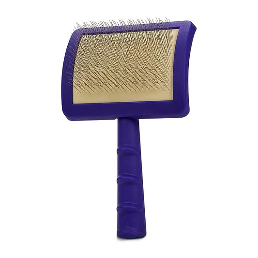 Jelly Pet Universal Slicker Brush for Dogs, Dog Grooming Brush, Remove Tangles/Dead Undercoat, Tuffer Than Tangles, Doodle Huskie Sheep Dog Golden Retriever German Shepherd, Soft Pin, Purple, Large
