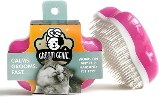Small 4" Dog Pet Hair Massaging Brush Grooming Tool for Cats Dogs Long or Short Hair Raspberry Pink