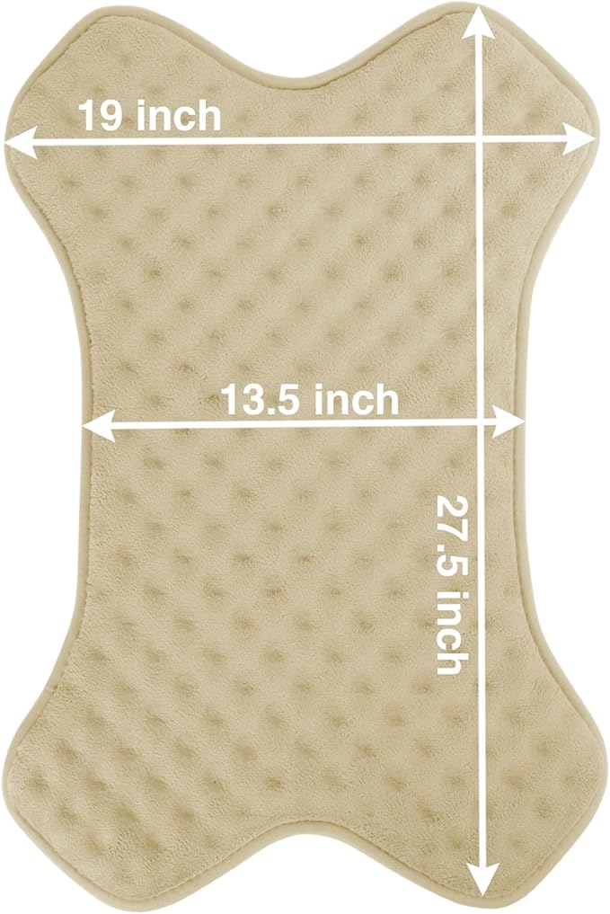 Small Dog Mat Washable Memory Foam Crate Bed Pad for Puppy Dog Cushion Mat Anti Slip Flat Dog Cage Padded Mat Beige,28"x20"