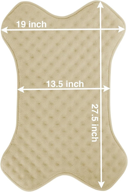 Small Dog Mat Washable Memory Foam Crate Bed Pad for Puppy Dog Cushion Mat Anti Slip Flat Dog Cage Padded Mat Beige,28"x20"