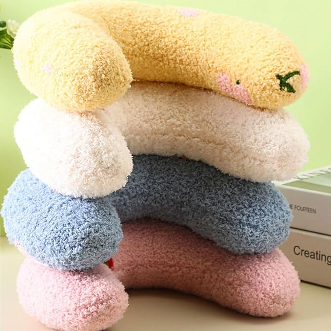 Pet Small Pillows for Small Dogs Cat U-Shaped Puppy Neck Pillow for Indoor Improve Relief Sleeping Machine Washable (Yellow)