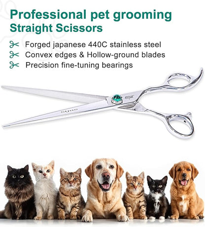 Dog Grooming Scissors Set 4 in 1 Professional Pet Shears Made Of Japanese Advanced Stainless Steel Professional Grooming Scissors for Dogs Cats and Other Pets