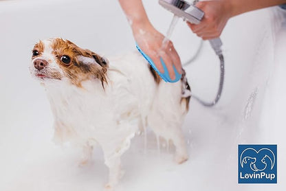 Dog Bath Brush, Massaging Pet Brush Scrubber, Silicon Shampoo Brush with Rubber Bristles, Removes all Loose Fur, Brush for Long, Medium, and Short Haired Pets