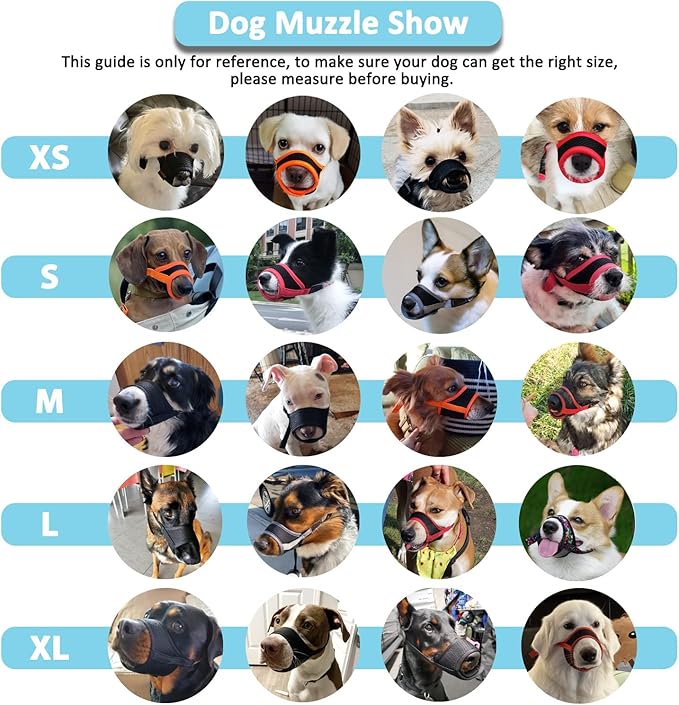 LUCKYPAW Dog Muzzle, Soft Dog Muzzles for Small Medium Large Dogs, Breathable Muzzles to Stop Biting and Chewing with Pattern, Allows Panting and Drinking(Black Bone,XS)