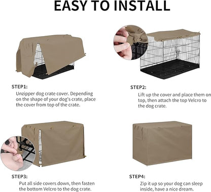 Easy-Going Dog Crate Cover 54 Inch Dog Kennel Cover for Dog, Cage Covers for Dog Crates Fit (54" L x37 W x 45" H) Camel