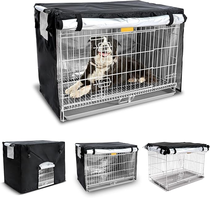 NEVERLAND Dog Crate Cover 42 Inch - Kennel Crate Covers for Dog Cage Waterproof, Universal Durable Oxford Cloth Dog Cage Cover for Most Wire Pet Crates, 42 x 28 x 30 Inch (Cover Only)