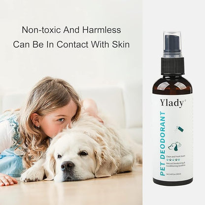 Dog Deodorizing Spray, 100ml Dog Perfume Spray Long Lasting Pet Body Spray Odor Eliminator Cat Deodorizer Spray, Pets Deodorant for Smelly Dogs Fur Skin Clean Fresh (100ml/3.42oz)