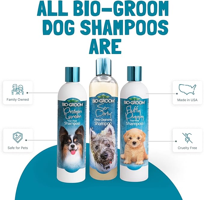 Bio-Groom So-Dirty Dog Shampoo – Quick Rinse Pet Shampoo, Dog Bathing Supplies, Puppy Wash, Dog Grooming Supplies, Cruelty-Free, Made in USA, Shampoo for Smelly Dogs – 12 fl oz 1-Pack