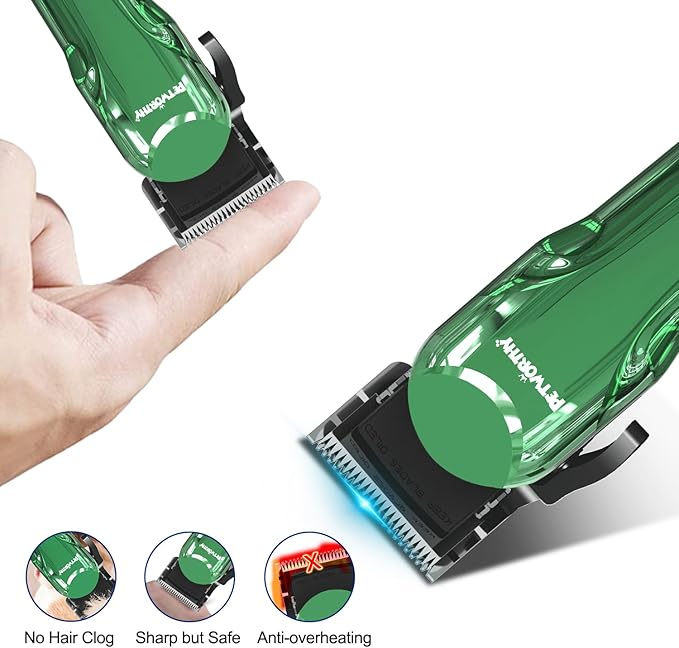 Quiet Dog Grooming Kit - 2000mAh Quiet Dog Grooming Clippers for Heavy Thick Hair Coats Waterproof Rechargeable Cordless Clippers Adjustable Safe and Easy to Clean Home Pet Grooming Tool