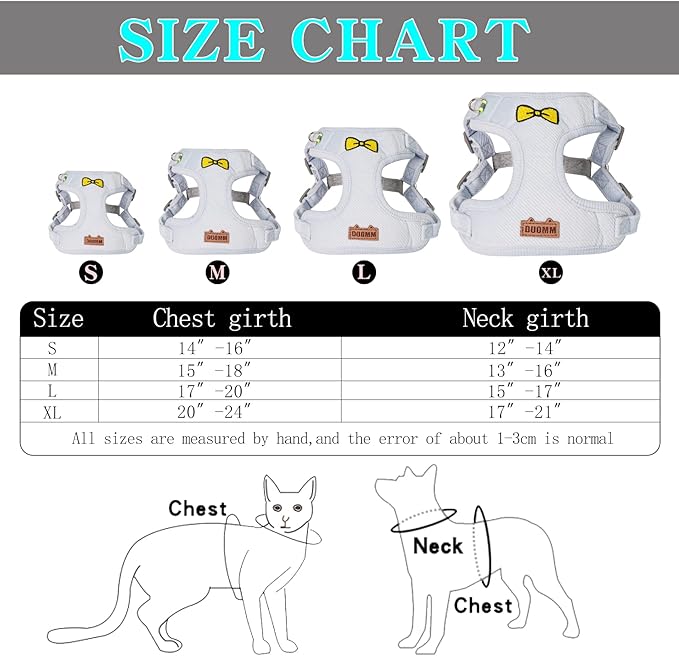 No Pull Dog Harness with Leash Pet Soft Vest Harness and Leash Set Dog Cat No Choke Escape Proof Harness Reflective Step in Harness for Small Medium Dogs Cats (Baby Blue, Large)
