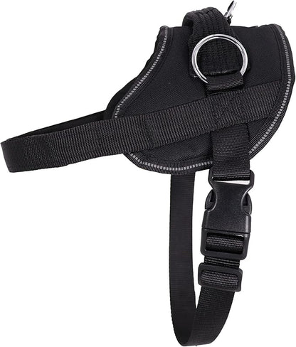 Bark Appeal Black No-Pull Dog Harness for Extra Small to Small Sized Pets – Adjustable, Reflective Vest with 3 Leash Clips for Added Control, Easy Walks & Training – Small