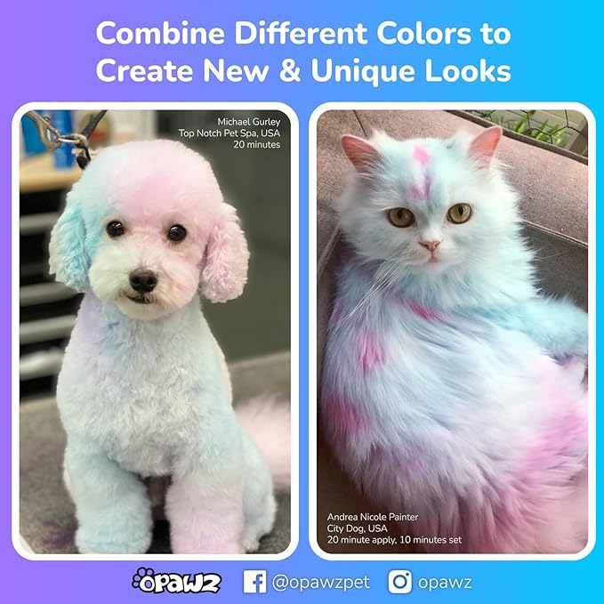 OPAWZ Color Depositing Shampoo for Dogs, Semi-Permanent Hair Dye Coloring, Non-Toxic Colorwash for Pets (Pink, 16.94 fl.oz / 500mL)