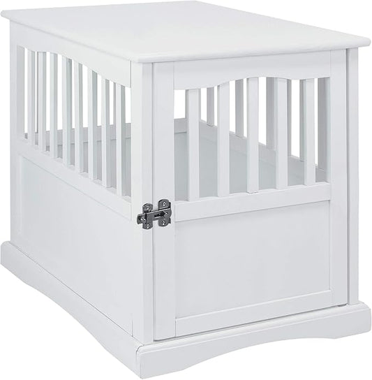 Casual Home Wooden Pet Crate, End Table, Medium, New White