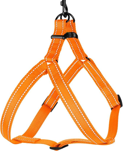 CollarDirect Reflective Dog Harness Step in Small Medium Large for Outdoor Walking, Comfort Adjustable Harnesses for Dogs Puppy Pink Black Red Purple Mint Green Orange Blue (Small, Orange)