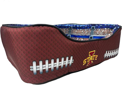 NCAA Iowa State Cyclones Stadium Dog Bed, Pet Pillow Bed for Dogs, Sporty Football Dog Bed and Lounge Cushion