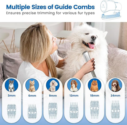 Dog Vacuum for Shedding Grooming, 12000Pa Suction Dog Grooming Kit, Dog Hair Vacuum with 4 Tools, 2L Dust Cup, 3 Levels