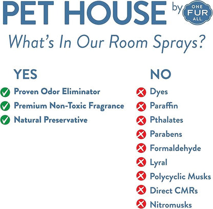 One Fur All Pet House Freshening Room Spray - Fresh Citrus Pack of 2 - Concentrated Air Freshener - Non-Toxic & Pet-Friendly Air Freshener - Pet Odor Eliminator Room Spray