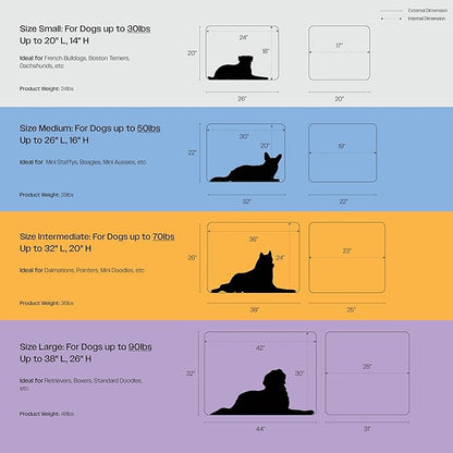 DIGGS Evolv Dog Crate - Slim, Durable Dog Kennel with Removable Ceiling Panel and Modular Design - Safe, Stylish, and Convenient (Ash, Small)