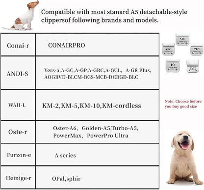AIJALY 2PCS 10 Blades Detachable Dog Grooming Ceramic Blades Compatible with Andis Dog Clippers，Replacement Blade Compatible with Wahl/Oster A5, KM Series Clippers Size-10, 1/16-Inch Cut Length