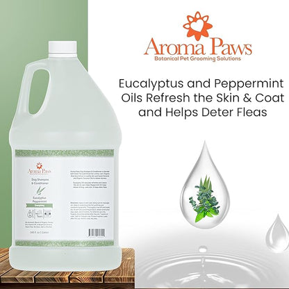 Dog Shampoo – Cleansing Wash, Conditioning, Moisturizing – Healthy Ingredients – Aromatic Grooming Puppy Shampoo – Tearless Cleaner, Eucalytpus Peppermint