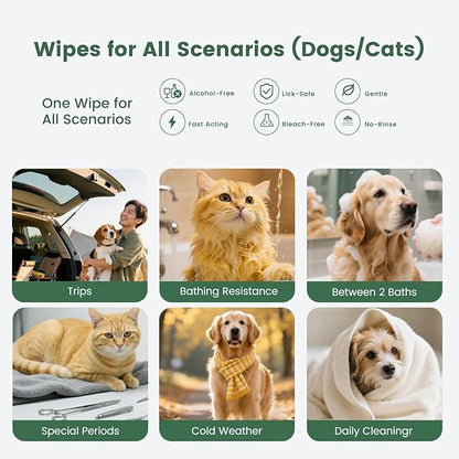Gardner Pet Extra Thick Pet Glove Wipes for Dogs and Cats, Dog Wipes Cleaning Deodorizing Bath Wipes, Dog Wipes for Paws and Butt, Grooming Cat Wipes, Puppy Wipes, Unscented 24 PCS