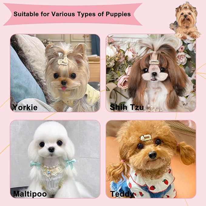 Folding Small Dog Grooming Brush - Perfect for Shih Tzus, Yorkies, and Maltipoos - Ideal Puppy Hair Brushes for Maltese and Small Breeds(Hot Pink）