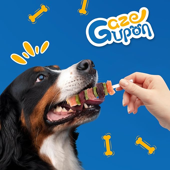 Dog Treats, Multi-Flavored Dog Kabobs Treats, High Protein Dog Chews w/Glucosamine Chondroitin, Made with Real Chicken, Duck, Beef, Rabbit, Salmon