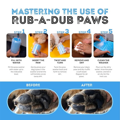 Pet Paw Cleaner & Scrubber For Dogs, Durable & Non-Slip Washer Cup For Small Dogs & Puppies With Silicone Bristle Brush, Non-Slip Cleanser, For Dirt And Mud Removal, Achieve Clean Paws & Feet Faster